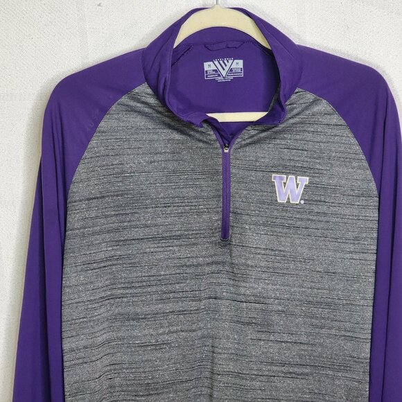 Levelwear Heather Grey w/Purple LS and Collar Poly Univ. of Washington Shacket M - Picture 7 of 16